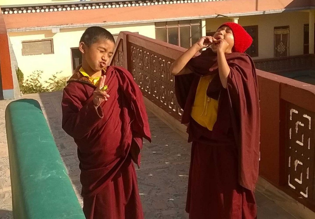 Teaching Buddhist Monks in Nepal